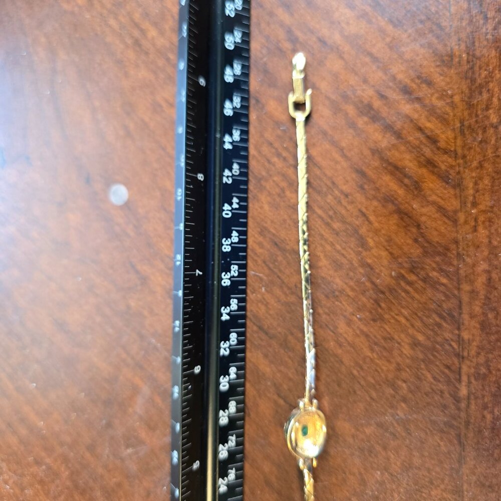 Christian Dior Bracelet Green Cabochon Crystal Gold Plated SIGNED VINTAGE Pretty - Picture 10 of 16